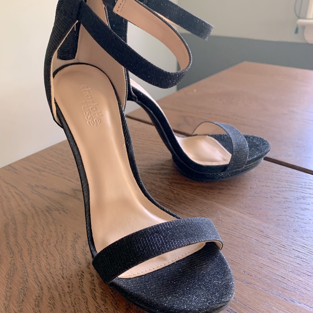 Black Glitter Heels